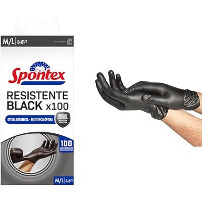 Spontex Resistente Black guantes Femme (lot de 1) Spontex Resistente Black guantes Femme (lot de 1)