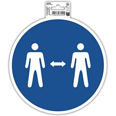 EXACOMPTA Réf. 67020E 1 panneau rond autocollant rond GARDEZ VOS DISTANCES Stop Covid En PVC traité anti-dérapant et résistant aux UV Diamètre du panneau : 20 cm Coloris bleu EXACOMPTA Réf. 67020E 1 panneau rond autocollant rond GARDEZ VOS DISTANCES Stop Covid En PVC traité anti-dérapant et résistant aux UV Diamètre du panneau : 20 cm Coloris bleu