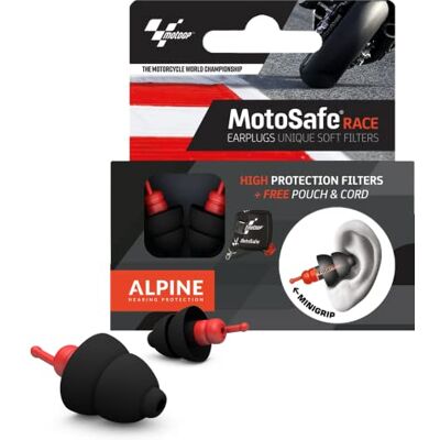 Alpine MotoSafe Race MotoGP™ Bouchons d’oreilles spécial motards Protection auditive réutilisable – Réduction de 20dB – Certifié CE Filtre ultra doux et confortable Alpine MotoSafe Race MotoGP™ Bouchons d’oreilles spécial motards Protection auditive réutilisable – Réduction de 20dB – Certifié CE Filtre ultra doux et confortable