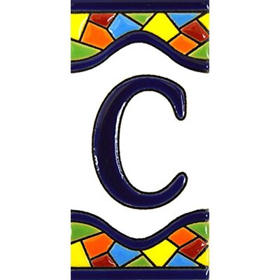 ART Écriteaux avec numéros et lettres. Carreaux de céramique polychromée, peints à la main dans technique corde sèche (cuerda seca) pour plaques avec numéros, noms, directions et signalisation. Un texte personnalisable. Dessin MOSAICO MEDIANO 10,9 cm x 5, ART Écriteaux avec numéros et lettres. Carreaux de céramique polychromée, peints à la main dans technique corde sèche (cuerda seca) pour plaques avec numéros, noms, directions et signalisation. Un texte personnalisable. Dessin MOSAICO MEDIANO 10,9 cm x 5,