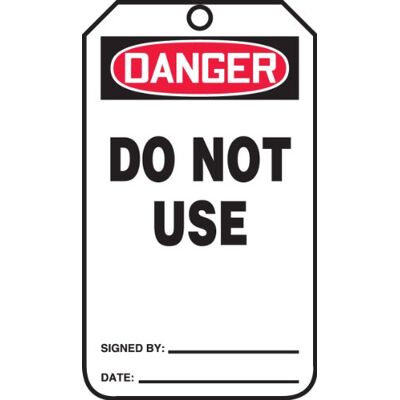 Accuform Signs MDT106CTP Lot de 25 étiquettes de sécurité en papier cartonné Motif légende Danger Do Not Use 14,6 cm de long x 8,3 cm de large x 0,0 cm d'épaisseur Rouge/noir sur blanc Accuform Signs MDT106CTP Lot de 25 étiquettes de sécurité en papier cartonné Motif légende Danger Do Not Use 14,6 cm de long x 8,3 cm de large x 0,0 cm d'épaisseur Rouge/noir sur blanc
