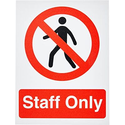 SECO Panneau Staff Only en plastique semi-rigide Blanc 150 x 200 mm SECO Panneau Staff Only en plastique semi-rigide Blanc 150 x 200 mm
