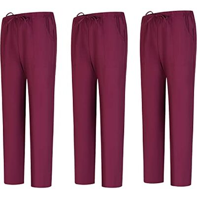 MISEMIYA Pack 3 Pcs PANTALON Sanitaire Unisexe Uniforme Sanitaire Uniformes Médicains PANTALON DE Travail -3-6802, Grenat 68, M MISEMIYA Pack 3 Pcs PANTALON Sanitaire Unisexe Uniforme Sanitaire Uniformes Médicains PANTALON DE Travail -3-6802, Grenat 68, M