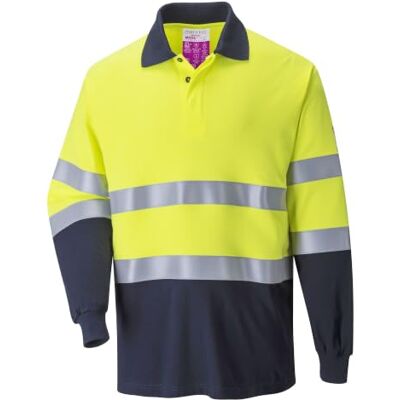 Portwest FR74 Polo Bicolore Antistatique aux Flammes Fermeture Bouton Caché Jaune/Marine, L, EN ISO 20471 Classe 2, EN 1149-5, Poignets Bord Côte, Manches Longues, Lavable en Machine, Réfléchissant Portwest FR74 Polo Bicolore Antistatique aux Flammes Fermeture Bouton Caché Jaune/Marine, L, EN ISO 20471 Classe 2, EN 1149-5, Poignets Bord Côte, Manches Longues, Lavable en Machine, Réfléchissant