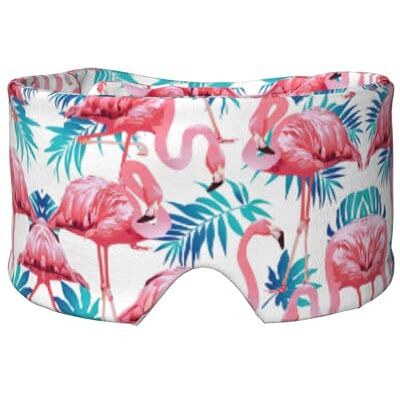 SKKNT Flamant rose oiseau vert plante feuille impression sommeil yeux et cache-oreilles masque respirant réglable masque pour les yeux occultant confortable SKKNT Flamant rose oiseau vert plante feuille impression sommeil yeux et cache-oreilles masque respirant réglable masque pour les yeux occultant confortable