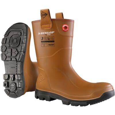 Dunlop Purofort RigPRO Bottes de travail unisexes mi-mollet imperméables avec embout en acier pour l'extérieur et l'industrie Marron Taille 43, marron, 41.5 EU Dunlop Purofort RigPRO Bottes de travail unisexes mi-mollet imperméables avec embout en acier pour l'extérieur et l'industrie Marron Taille 43, marron, 41.5 EU