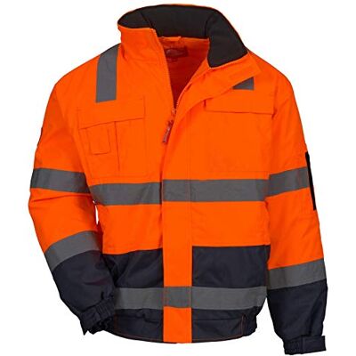 Nitras Parka de protection pour homme – Résistante à l'eau et à la saleté, avec capuche amovible en jaune d'avertissement et orange, Orange, M Nitras Parka de protection pour homme – Résistante à l'eau et à la saleté, avec capuche amovible en jaune d'avertissement et orange, Orange, M