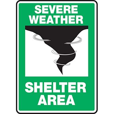 Accuform Panneau de sécurité en plastique « Severe Weather Shelter Area », 25,4 x 17,8 cm (MFEX541VP) Accuform Panneau de sécurité en plastique « Severe Weather Shelter Area », 25,4 x 17,8 cm (MFEX541VP)