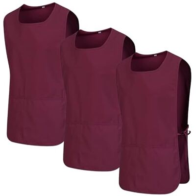 MISEMIYA Lot de 3 unités Tablier de nettoyage uniforme de travail CLINICA Médecins Nettoyage vétérinaire 3-3301, Grenat 68, L MISEMIYA Lot de 3 unités Tablier de nettoyage uniforme de travail CLINICA Médecins Nettoyage vétérinaire 3-3301, Grenat 68, L