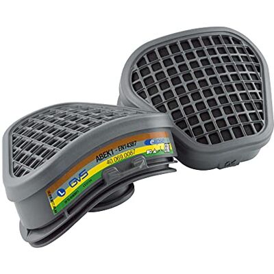 GVS SPR489 Paire de filtres remplaçables ABEK1 pour gaz, vapeurs, acides et ammoniac GVS SPR489 Paire de filtres remplaçables ABEK1 pour gaz, vapeurs, acides et ammoniac