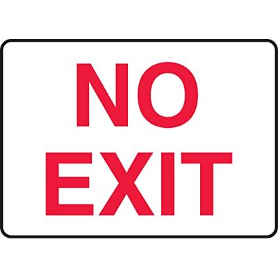 Accuform Signs MADM486VP Panneau de sécurité en plastique, légende "NO EXIT", 17,8 cm de long x 25,4 cm de large x 0,1 cm d'épaisseur, rouge sur blanc Accuform Signs MADM486VP Panneau de sécurité en plastique, légende "NO EXIT", 17,8 cm de long x 25,4 cm de large x 0,1 cm d'épaisseur, rouge sur blanc