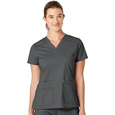 WonderWink 6108ACHAMD WonderFLEX Haut à col en V pour femme, anthracite, taille M WonderWink 6108ACHAMD WonderFLEX Haut à col en V pour femme, anthracite, taille M