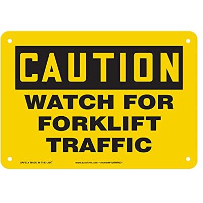 Accuform Panneau de sécurité « Caution Watch for Forklift Traffic », plastique, 17,8 x 25,4 cm (MVHR631VP) Accuform Panneau de sécurité « Caution Watch for Forklift Traffic », plastique, 17,8 x 25,4 cm (MVHR631VP)