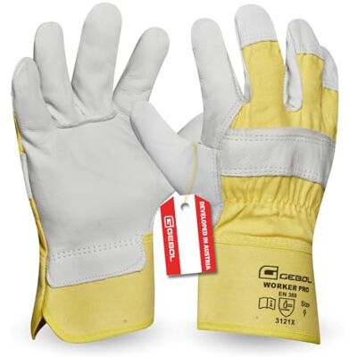 Gebol Worker Pro Gants de travail en cuir avec manchette longue Gants en cuir pour homme Taille XXXL (Taille 12) Blanc 1 paire Gebol Worker Pro Gants de travail en cuir avec manchette longue Gants en cuir pour homme Taille XXXL (Taille 12) Blanc 1 paire