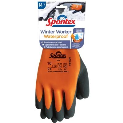 Spontex Winter Worker 12322087 Paire de gants de travail imperméables avec doublure intérieure double couche, haute protection contre le froid, revêtement en latex, taille M, 1 paire de gants de Spontex Winter Worker 12322087 Paire de gants de travail imperméables avec doublure intérieure double couche, haute protection contre le froid, revêtement en latex, taille M, 1 paire de gants de