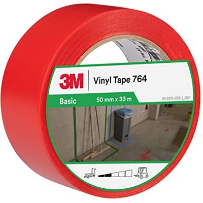 3M Ruban adhésif vinyle 764 usage général, rouge, 50 mm x 33 m 3M Ruban adhésif vinyle 764 usage général, rouge, 50 mm x 33 m