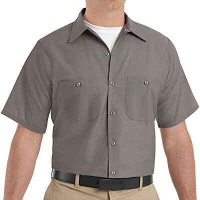 Red Kap Men's Performance Tech Shirt, Short Sleeve Chemise Button Down de travail pour homme, gris, 6XL Red Kap Men's Performance Tech Shirt, Short Sleeve Chemise Button Down de travail pour homme, gris, 6XL