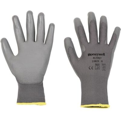 Honeywell Gants tricotés tout usage en polyamide 2100250-07 PU FIRST, légers, 26 cm de long, taille 07 (lot de 10 paires), gris Honeywell Gants tricotés tout usage en polyamide 2100250-07 PU FIRST, légers, 26 cm de long, taille 07 (lot de 10 paires), gris