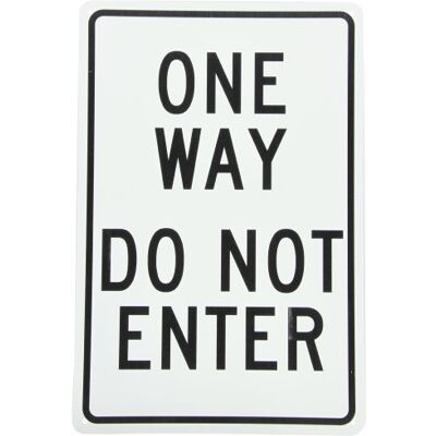 NMC TM73G ONE WAY – DO NOT ENTER – Panneau de contrôle de la circulation en aluminium standard avec texte noir sur base blanche 30,5 x 45,7 cm NMC TM73G ONE WAY – DO NOT ENTER – Panneau de contrôle de la circulation en aluminium standard avec texte noir sur base blanche 30,5 x 45,7 cm