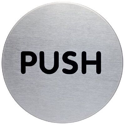 Durable 490065 Plaque d'Information Pictogramme Rond 65 mm en Acier Brossé Inoxydable Push (Poussez en Langue Anglaise) Lot de 5 Durable 490065 Plaque d'Information Pictogramme Rond 65 mm en Acier Brossé Inoxydable Push (Poussez en Langue Anglaise) Lot de 5