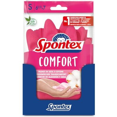Spontex Comfort Lot de 12 paires de gants de ménage pour une protection et un confort optimaux Taille S Spontex Comfort Lot de 12 paires de gants de ménage pour une protection et un confort optimaux Taille S