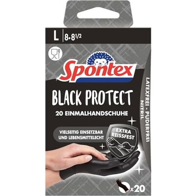 Spontex Lot gant Black Protect – Extra indéchirable en noir, 20 unités Spontex Lot gant Black Protect – Extra indéchirable en noir, 20 unités