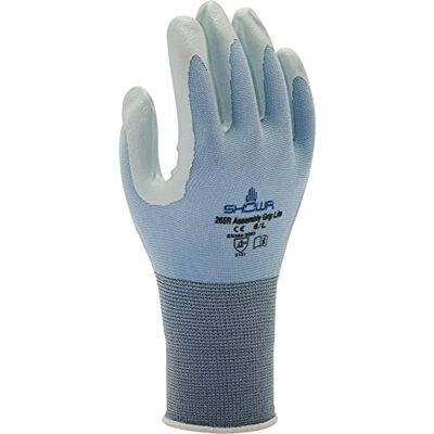 SHOWA 265R, Enduction de Nitrile, Grip polyvalent, Bleu clair, 7/M SHOWA 265R, Enduction de Nitrile, Grip polyvalent, Bleu clair, 7/M