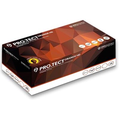 UNIGLOVES GA0054 Pro-Tect Lot de 100 gants en nitrile Orange Taille L UNIGLOVES GA0054 Pro-Tect Lot de 100 gants en nitrile Orange Taille L