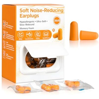 AiQInu Lot de 60 paires de bouchons d'oreilles 38 dB SNR plus élevé, super doux, anti-bruit, protection auditive, ronflement AiQInu Lot de 60 paires de bouchons d'oreilles 38 dB SNR plus élevé, super doux, anti-bruit, protection auditive, ronflement