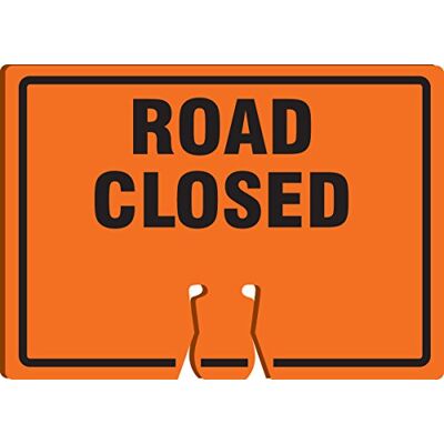 Accuform NMC "Road Closed" Traffic Cone Top, Combine With Orange Cones to Create a Warning Sign, 10" x 14" Plastic Cone Sign, Made in the USA, FBC736 Accuform NMC "Road Closed" Traffic Cone Top, Combine With Orange Cones to Create a Warning Sign, 10" x 14" Plastic Cone Sign, Made in the USA, FBC736