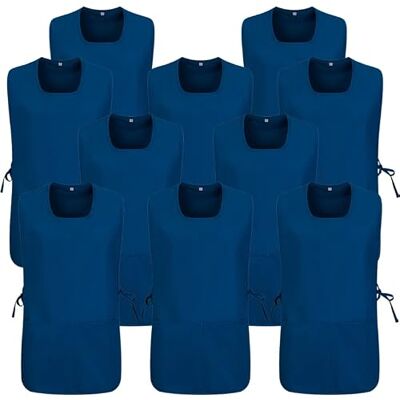 MISEMIYA Lot de 10 unités Tablier de nettoyage uniforme de travail CLINICA Médecins Nettoyage vétérinaire 10-3301, Bleu marine 68, M MISEMIYA Lot de 10 unités Tablier de nettoyage uniforme de travail CLINICA Médecins Nettoyage vétérinaire 10-3301, Bleu marine 68, M