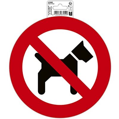 EXACOMPTA Réf. 67059E 1 pictogramme adhésif rond INTERDIT AUX CHIENS En vinyle PVC traité anti-dérapant Finition brillante Diamètre : 20 cm Coloris : rouge EXACOMPTA Réf. 67059E 1 pictogramme adhésif rond INTERDIT AUX CHIENS En vinyle PVC traité anti-dérapant Finition brillante Diamètre : 20 cm Coloris : rouge