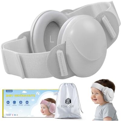 ECHOCUBE Casque Protection Auditive Bebe, Casque Anti Bébé 25 dB, Casque Antibruit Certifié CE et ANSI, Casque De Protection Auditive Portable et Confortable pour Les Tout-Petits De 0 à 48 Mois Gris ECHOCUBE Casque Protection Auditive Bebe, Casque Anti Bébé 25 dB, Casque Antibruit Certifié CE et ANSI, Casque De Protection Auditive Portable et Confortable pour Les Tout-Petits De 0 à 48 Mois Gris