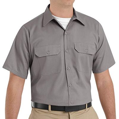 Red Kap Men's Standard Utility Uniform Shirt, Silver, 2X-Large Red Kap Men's Standard Utility Uniform Shirt, Silver, 2X-Large
