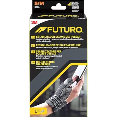 3M FUTURO Stabilisateur de pouce de luxe, noir – Stabilise et soutient les pouces douloureux, faibles ou blessés – S/M 3M FUTURO Stabilisateur de pouce de luxe, noir – Stabilise et soutient les pouces douloureux, faibles ou blessés – S/M