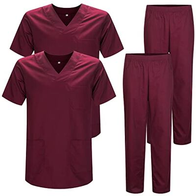 MISEMIYA Pack * 2 Pcs CASACA Y PANTALÓN SANITARIOS UNISEX UNIFORMES SANITARIOS MÉDICOS 2-817-8312 M, Granate 22 MISEMIYA Pack * 2 Pcs CASACA Y PANTALÓN SANITARIOS UNISEX UNIFORMES SANITARIOS MÉDICOS 2-817-8312 M, Granate 22