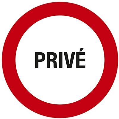 EXACOMPTA Réf. 67108E 1 panneau rond PRIVÉ En vinyle traité anti-dérapant et résistant aux UV Diamètre du panneau : 30 cm coloris : fond blanc/bord rouge EXACOMPTA Réf. 67108E 1 panneau rond PRIVÉ En vinyle traité anti-dérapant et résistant aux UV Diamètre du panneau : 30 cm coloris : fond blanc/bord rouge
