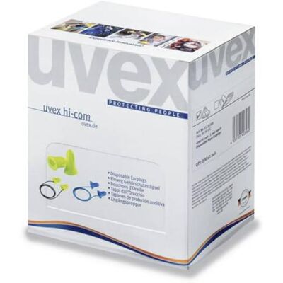 Uvex Écouteurs hi-com MinidispenserBox, 100 pairs unisexe uniques, lites Uvex Écouteurs hi-com MinidispenserBox, 100 pairs unisexe uniques, lites