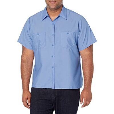 Red Kap Women's Short Sleeve Industrial Work Shirt, Light Blue, XX-Large Red Kap Women's Short Sleeve Industrial Work Shirt, Light Blue, XX-Large