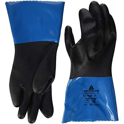 Deltaplus VV836BL09 Gants en PVC et nitrile sur polyamide avec revêtement en PVC et nitrile Bleu Taille 09 30 cm Deltaplus VV836BL09 Gants en PVC et nitrile sur polyamide avec revêtement en PVC et nitrile Bleu Taille 09 30 cm