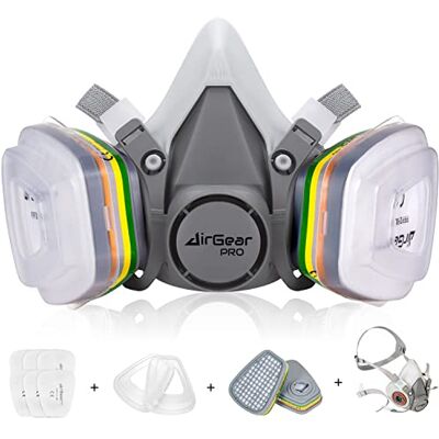 AirGearPro M-500 Masque de Protection Respiratoire Réutilisable, Anti poussière, Anti gaz avec Filtres pour Peinture, Travaux, Bricolage, Ponçage AirGearPro M-500 Masque de Protection Respiratoire Réutilisable, Anti poussière, Anti gaz avec Filtres pour Peinture, Travaux, Bricolage, Ponçage