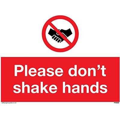 Viking Panneau en vinyle avec inscription « Please don't shake hands » Viking Panneau en vinyle avec inscription « Please don't shake hands »