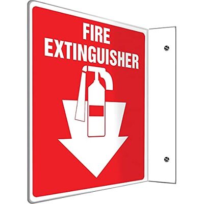Accuform PSP113 Panneau de projection 3D, légende « Fire Extinguisher (flèche) », panneau de 15,2 x 12,7 cm, plastique résistant aux chocs de 0,3 cm d'épaisseur, trous de montage pré-percés, blanc sur Accuform PSP113 Panneau de projection 3D, légende « Fire Extinguisher (flèche) », panneau de 15,2 x 12,7 cm, plastique résistant aux chocs de 0,3 cm d'épaisseur, trous de montage pré-percés, blanc sur