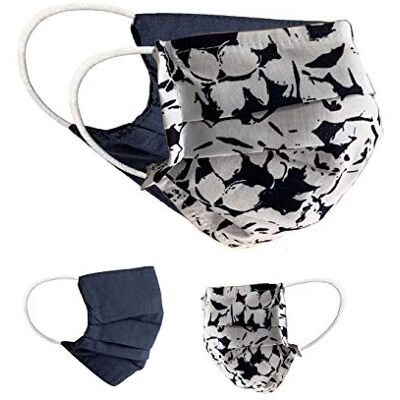 BAF Masque en Tissu 100% Coton Lavable OEKO-TEX 100 Lot de 2 Set Pack double Masque Buccal et Nasal Réutilisable BAF Masque en Tissu 100% Coton Lavable OEKO-TEX 100 Lot de 2 Set Pack double Masque Buccal et Nasal Réutilisable