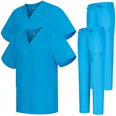 MISEMIYA Pack * 2 Pcs Ensemble Uniformes Unisexe Blouse Uniforme Médical avec Haut et Pantalon 2-6801-6802 MISEMIYA Pack * 2 Pcs Ensemble Uniformes Unisexe Blouse Uniforme Médical avec Haut et Pantalon 2-6801-6802