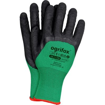 Ogrifox OX-HALFOM Gants en latex, Gants de protection, Gants de travail Ox.11.739 Halfom, Vert-Noir, 8 Taille, 240 paires Ogrifox OX-HALFOM Gants en latex, Gants de protection, Gants de travail Ox.11.739 Halfom, Vert-Noir, 8 Taille, 240 paires