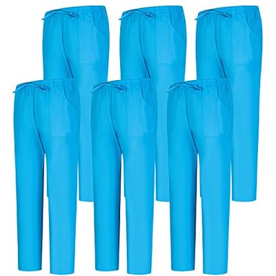 MISEMIYA Pantalon de blouse médicale (paquet de 6) Unisexe-Adulte, Bleu 68, S MISEMIYA Pantalon de blouse médicale (paquet de 6) Unisexe-Adulte, Bleu 68, S