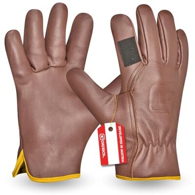 Gebol Quercus 1 paire Taille L (taille 9) Gants de jardin en cuir véritable robuste avec doublure en coton Unisexe Marron Gebol Quercus 1 paire Taille L (taille 9) Gants de jardin en cuir véritable robuste avec doublure en coton Unisexe Marron