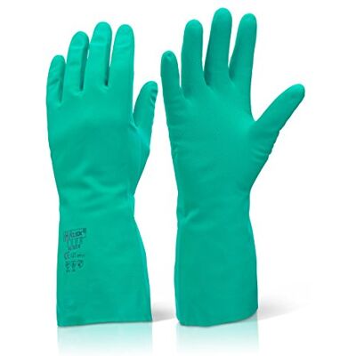 Beeswift Gant de toilette en nitrile doublé floqué Vert Taille L Beeswift Gant de toilette en nitrile doublé floqué Vert Taille L