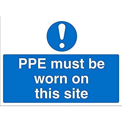 SECO PPE Must Be Worn On This Site Panneau cannelé 400 mm x 300 mm SECO PPE Must Be Worn On This Site Panneau cannelé 400 mm x 300 mm